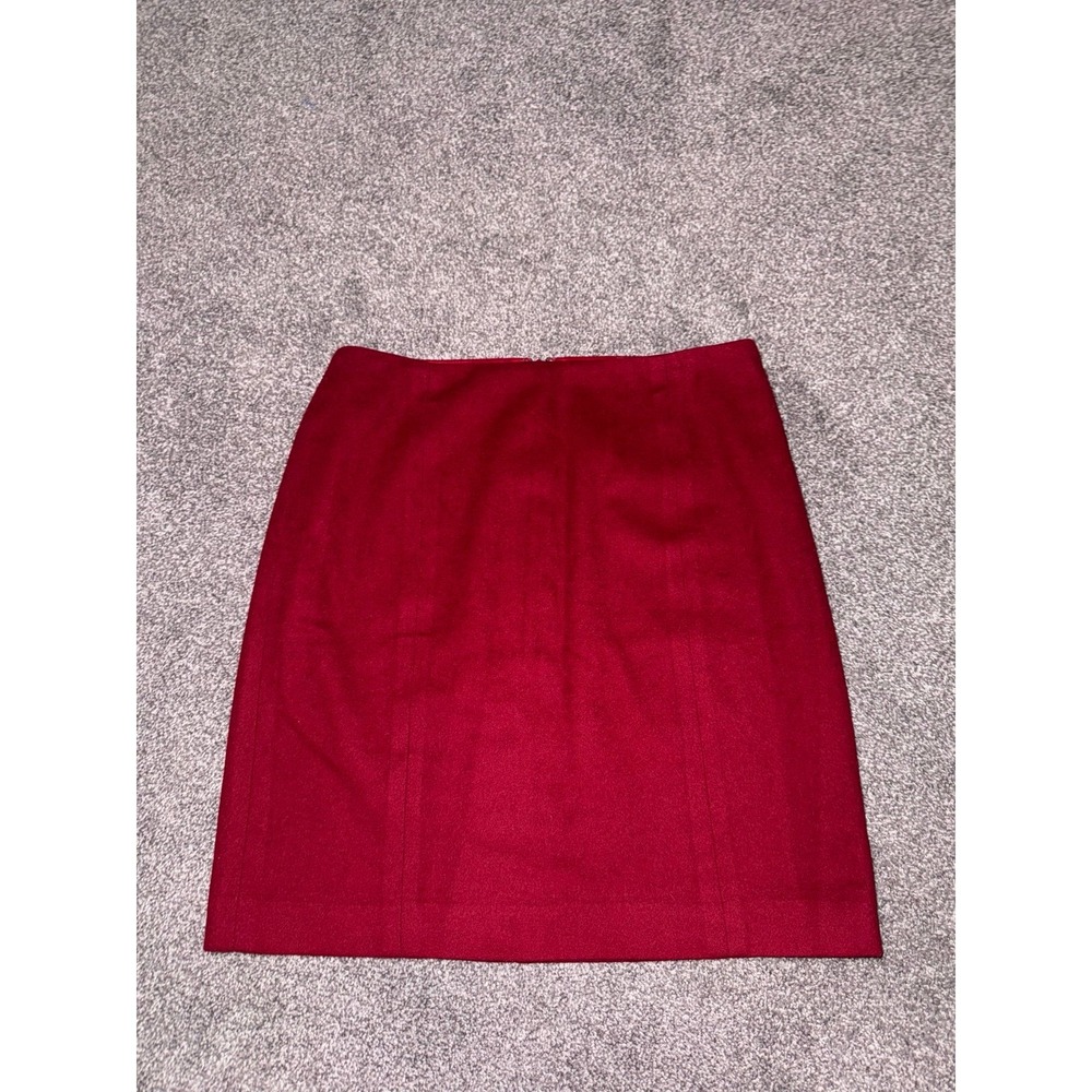 Ann‎ Taylor Loft Women's Red Wool Blend Pencil Skirt - Size 2